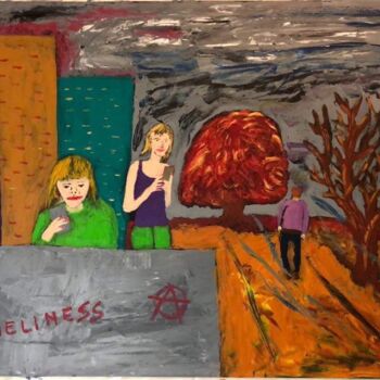 Painting titled "loneliness" by Mario Pratesi, Original Artwork, Oil