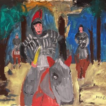 Painting titled "Il Gladiatore" by Mario Pratesi, Original Artwork, Oil