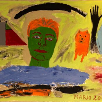 Malerei mit dem Titel "Io surrealista" von Mario Pratesi, Original-Kunstwerk, Öl