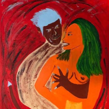 Pintura titulada "la mano del diavolo" por Mario Pratesi, Obra de arte original, Oleo