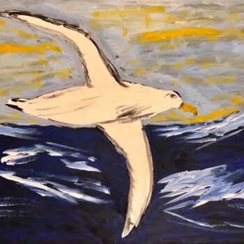 Painting titled "Albatros" by Mario Pratesi, Original Artwork, Oil