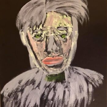 Peinture intitulée "volto maschile 1" par Mario Pratesi, Œuvre d'art originale, Huile