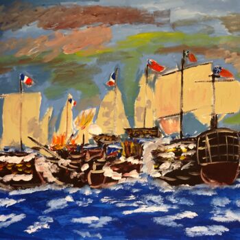 Pintura intitulada "Trafalgar" por Mario Pratesi, Obras de arte originais, Óleo