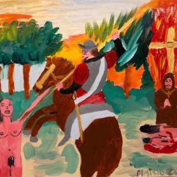 Pintura intitulada "conquistadores" por Mario Pratesi, Obras de arte originais, Óleo