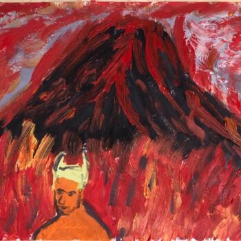 Painting titled "Il demone" by Mario Pratesi, Original Artwork, Oil
