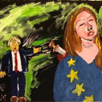 Painting titled "Brexit" by Mario Pratesi, Original Artwork, Oil