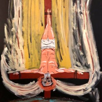 Pittura intitolato "Il martirio di San…" da Mario Pratesi, Opera d'arte originale, Olio