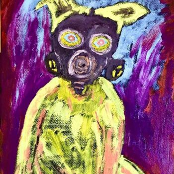Peinture intitulée "Il cane radioattivo" par Mario Pratesi, Œuvre d'art originale, Huile