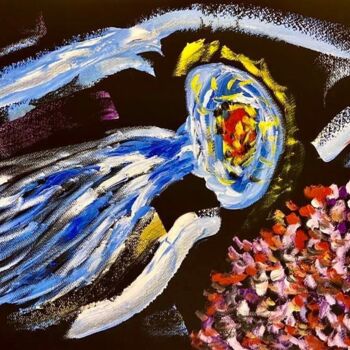 Painting titled "La medusa" by Mario Pratesi, Original Artwork, Oil