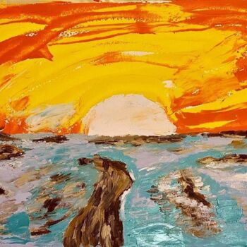 Pittura intitolato "Sole splendente" da Mario Pratesi, Opera d'arte originale, Olio