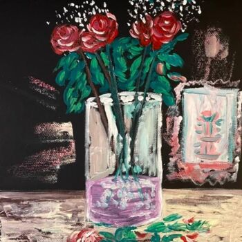 Pintura titulada "Rose rosse" por Mario Pratesi, Obra de arte original, Oleo