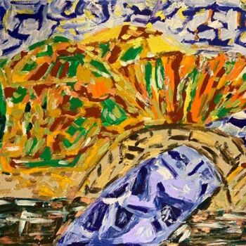 Pittura intitolato "Paesaggio toscano" da Mario Pratesi, Opera d'arte originale, Olio