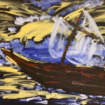 Pintura titulada "La barca del crocif…" por Mario Pratesi, Obra de arte original, Oleo