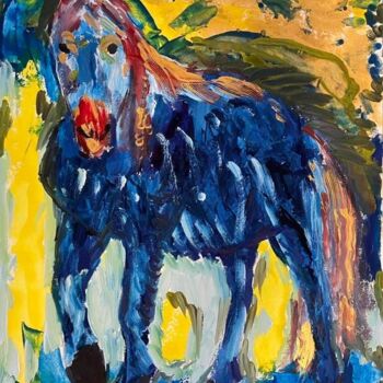 Painting titled "Studio per cavallo…" by Mario Pratesi, Original Artwork, Oil