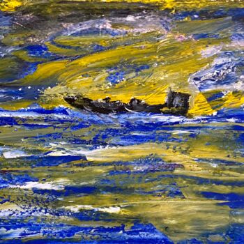 Malerei mit dem Titel "Nave in mare" von Mario Pratesi, Original-Kunstwerk, Öl