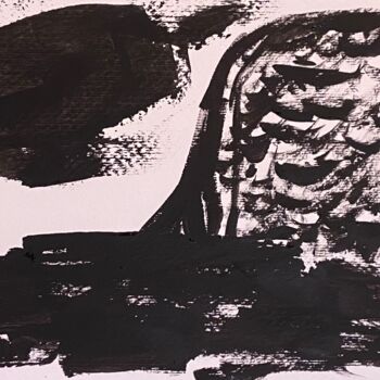 Pittura intitolato "Scogliera nera" da Mario Pratesi, Opera d'arte originale, Olio
