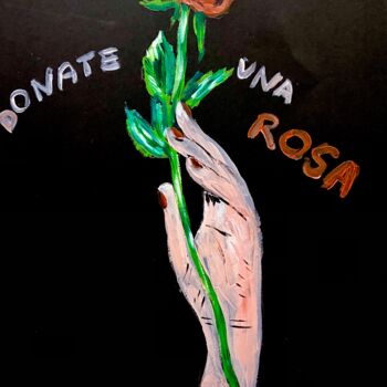 Pintura intitulada "Donate una rosa" por Mario Pratesi, Obras de arte originais, Óleo
