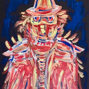 Malerei mit dem Titel "Maschera antignoran…" von Mario Pratesi, Original-Kunstwerk, Öl