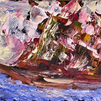 Painting titled "nave in fiamme" by Mario Pratesi, Original Artwork, Oil