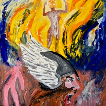 Pittura intitolato "La nascita di Miner…" da Mario Pratesi, Opera d'arte originale, Olio