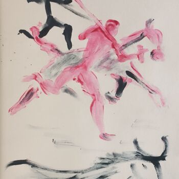 Картина под названием "Figure in movimento…" - Mario Sanna, Подлинное произведение искусства, Темпера