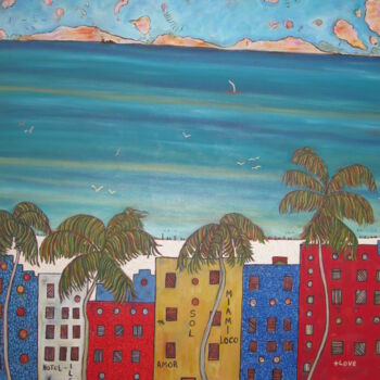 Painting titled "Citylandscape" by Mario Spallino, Original Artwork