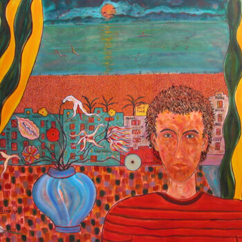 Painting titled "Self Portrait" by Mario Spallino, Original Artwork