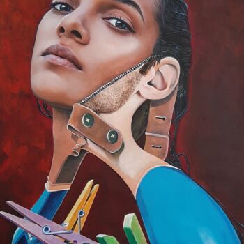 Картина под названием "La trasgressione" - Mario Venza, Подлинное произведение искусства, Акрил Установлен на Деревянная рам…