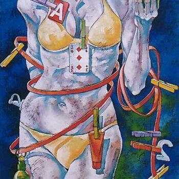 Pintura titulada "la bugiarda" por Mario Venza, Obra de arte original