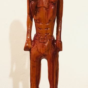 Sculpture titled "jack o Hippie" by Mario Bala, Original Artwork, Wood