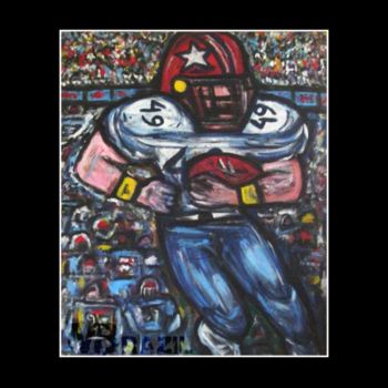 Painting titled "RUGBY" by Mário Brazil, Original Artwork, Oil