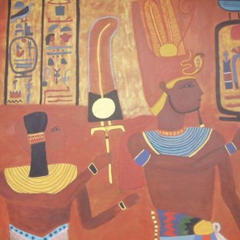 Painting titled "RAMSES III ET AMENH…" by Marie-Gabrielle Pierre, Original Artwork