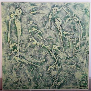 Ζωγραφική με τίτλο "Green" από Mario Frattura, Αυθεντικά έργα τέχνης, Ακρυλικό