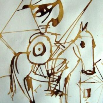 Sculpture titled "Don Quixote" by Mário Fresco, Original Artwork, Paper
