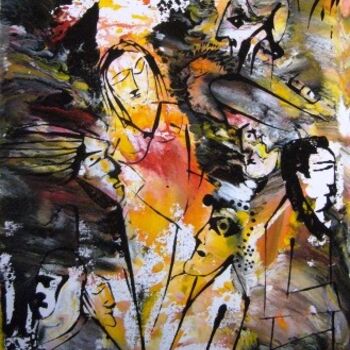 Pintura intitulada "LIGAÇÕES" por Mário Fresco, Obras de arte originais, Óleo