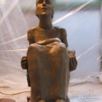 Sculpture titled "donna con bambino" by Mario Jerone, Original Artwork