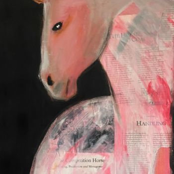 Painting titled "Pink pony" by Marion Witschel, Original Artwork, Acrylic