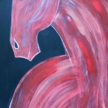 Painting titled "The red one (XL)" by Marion Witschel, Original Artwork, Acrylic