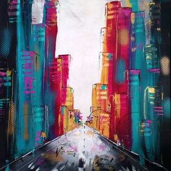 Painting titled "city-center-ii.jpg" by Marion Capdevila, Original Artwork, Acrylic