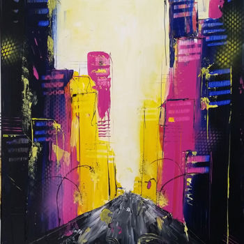 Картина под названием "city-center.jpg" - Marion Capdevila, Подлинное произведение искусства, Акрил