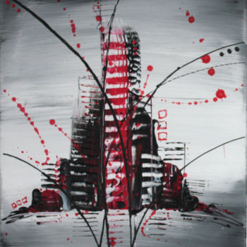 Painting titled "red-tower-ii.jpg" by Marion Capdevila, Original Artwork, Acrylic