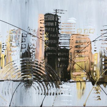 Картина под названием "mecanic-city-75-x-2…" - Marion Capdevila, Подлинное произведение искусства, Акрил