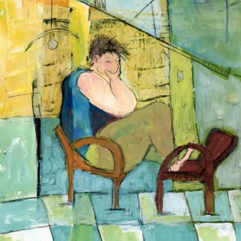 Картина под названием "jour de reflexion" - Marion Durand-Gasselin, Подлинное произведение искусства, Акрил