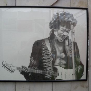 Dessin intitulée "Jimy Hendrix" par M'Art'Ion, Œuvre d'art originale