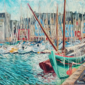 Painting titled "142- Port de Paimpol" by Marion Moreau, Original Artwork, Oil