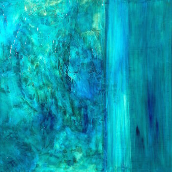 Pittura intitolato "bleu lagon" da Marion Moulin, Opera d'arte originale, Acrilico