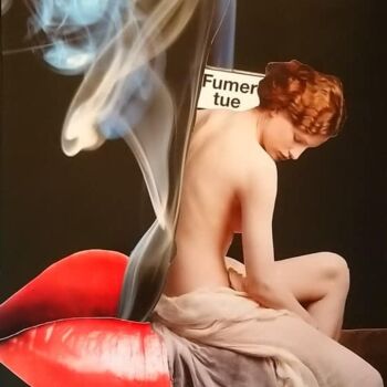 Collages intitulée "Fumer Tue" par Marion Revoyre, Œuvre d'art originale, Collages