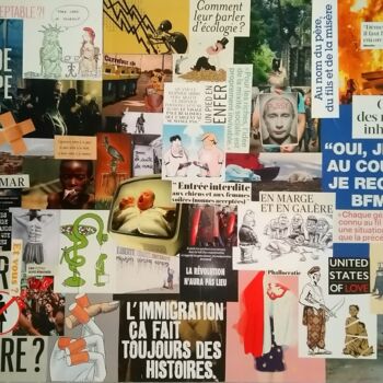 Collages titled "Phallocratie" by Marion Revoyre, Original Artwork, Collages