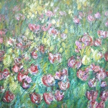 Schilderij getiteld "bloemenweide" door Marion Baars, Origineel Kunstwerk