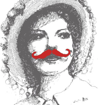 Цифровое искусство под названием "Moustache illustrat…" - Marion Brocarel, Подлинное произведение искусства, Цифровая живопи…